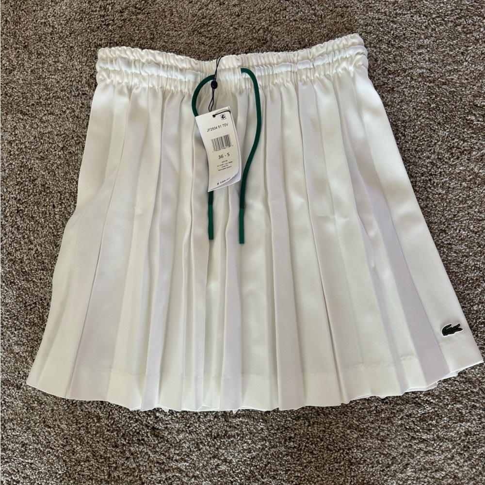 Lacoste Women's White Pleated Mini Skirt
